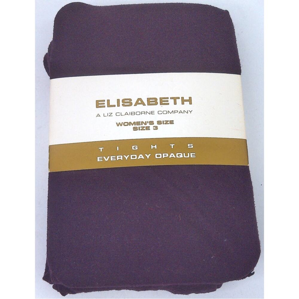 Vtg 1992 Elisabeth Liz Claiborne Everyday Opaque Tights Purple NOS New Size 3